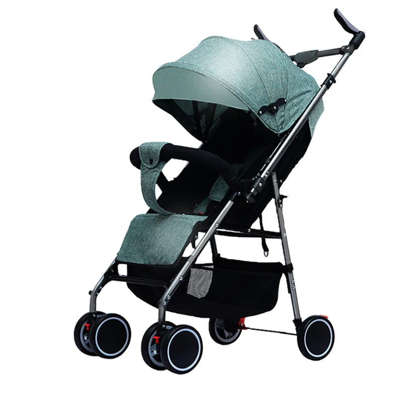 

Baby Strollers Foldable Shock-absorb Simple Umbrella for Babies Stroller Can Sit and Lie Light Two-way Trolley Baby Pushchair