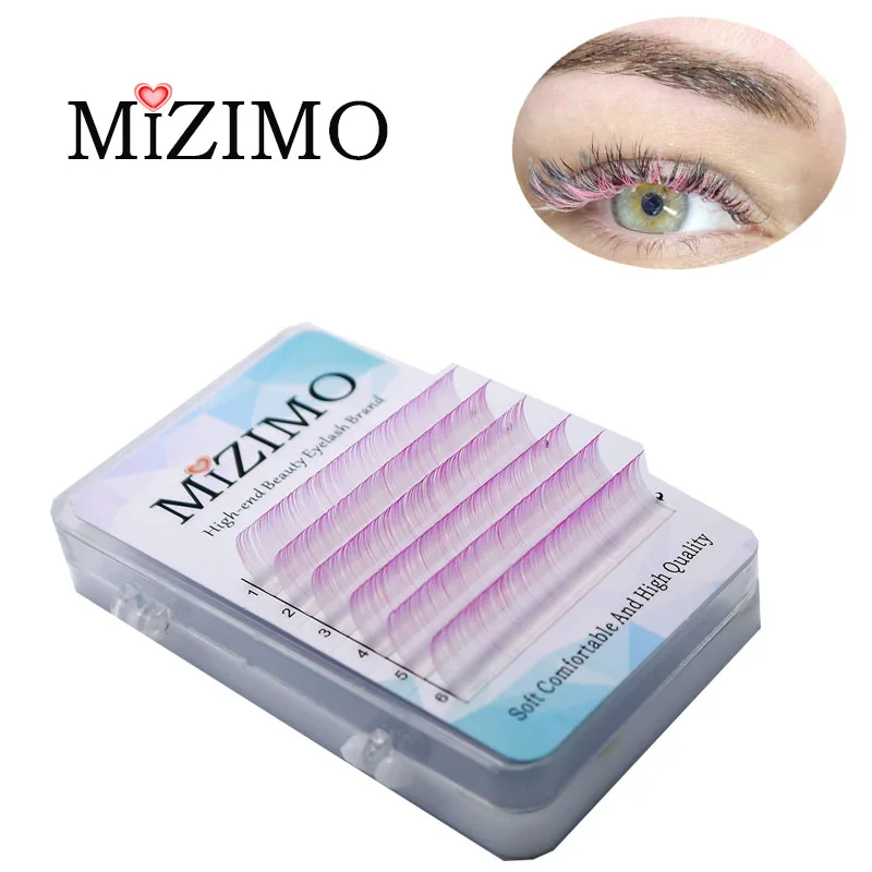 MIZIMO New Color Eyelashes White And Blue Two-color Grafting Eyelashes Individual Eyelash Extensions