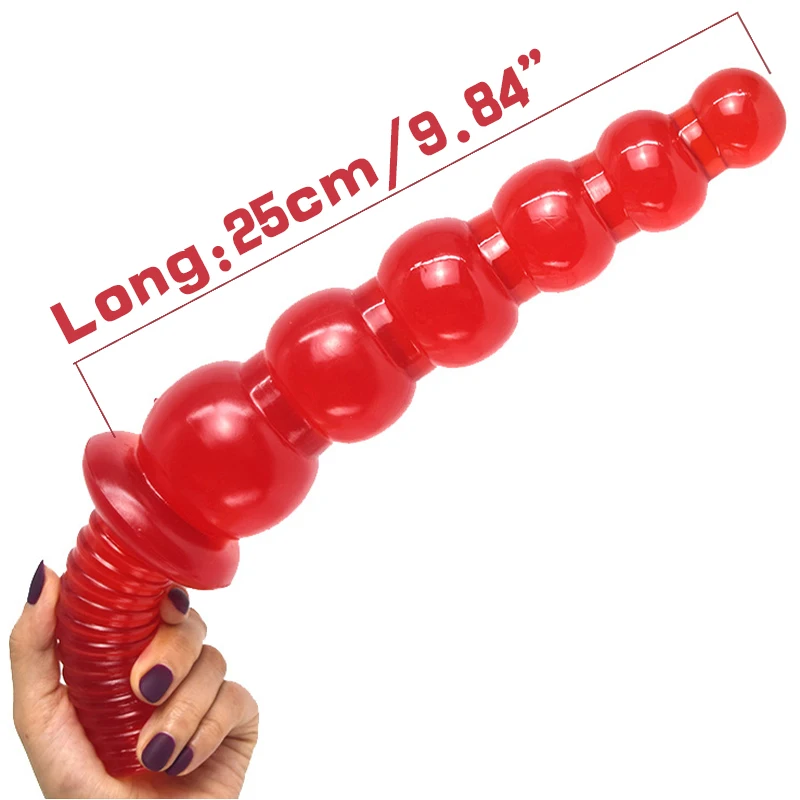 FRKO Big Female Anal Plug With Handle Qilian Ball Gourd Red Sex Toy Dildos For Women Masturbation Vagina Massage Erotic Products