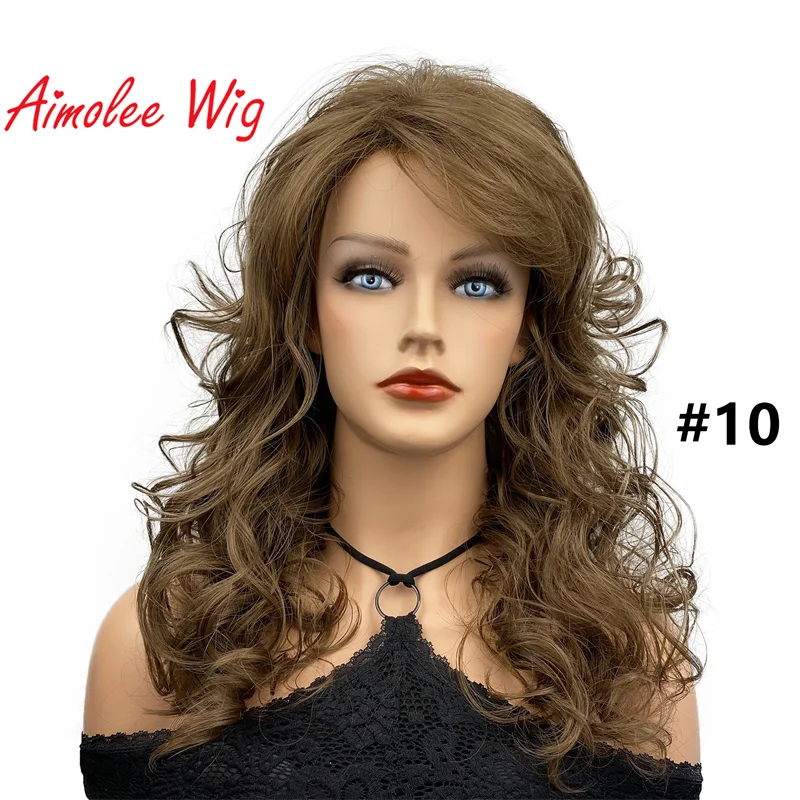 Aimolee Women's Wig Long Curly Natural Hair Synthetic Wigs Party Daily Use for Caucasian/Colored Women Fibre wig