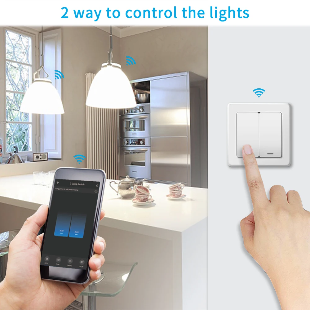 Tuya Smart Life 2 Gang Wifi Switch Breaker Relay Module Remote Operate Timer Works with Google Assistant Alexa DIY Smart Home
