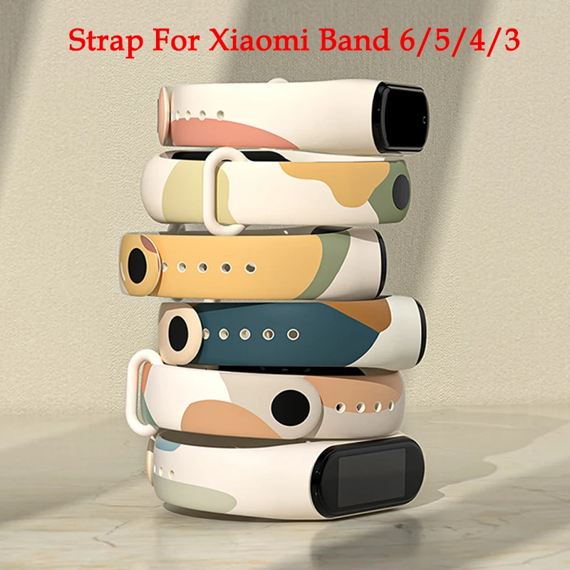 Colorful Strap for Xiaomi Mi Band 6 5 4 3 Sport Strap Watch Silicone Wrist Strap for Replacement Band 5 Miband 3 4 5 6 Wristband