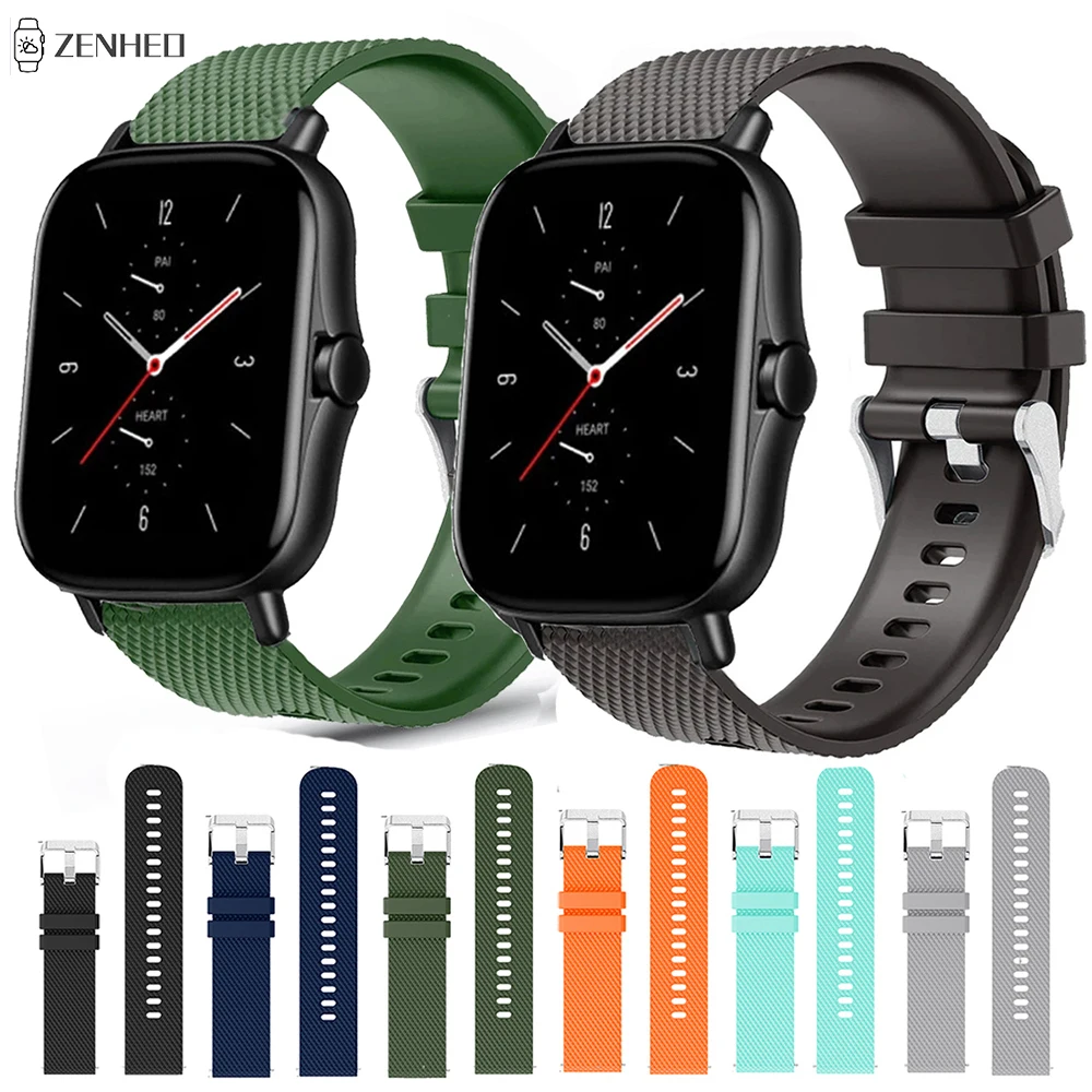 20mm Silicone Strap For Xiaomi Huami Amazfit GTS 4/3/2 Bip Lite Bip 3 Replacement Watchband for Huami Amazfit GTR 42mm