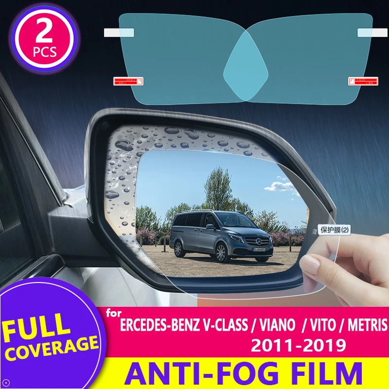 

for Mercedes Benz Vito V-Class Viano Valente Metris Rearview Mirror Film HD Anti-Fog Rainproof Auto Mirror Sticker Accessories
