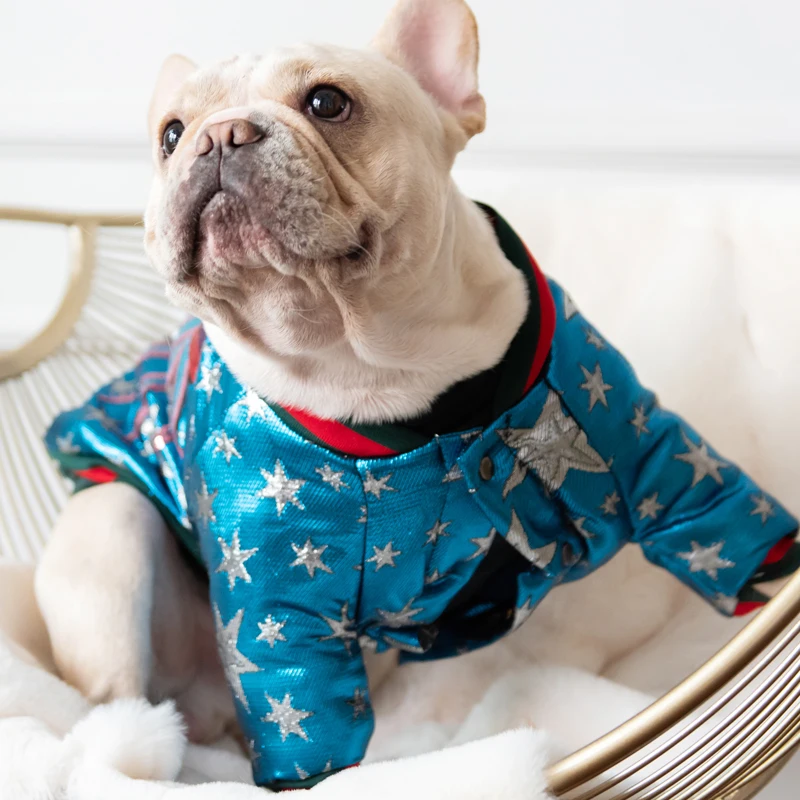 SUPREPET French Bulldog Pet Trend Dog Suit Winter Comfortable Warm Silk Retro Dog Jacket French Bulldog Chihuahua Dog Clothes