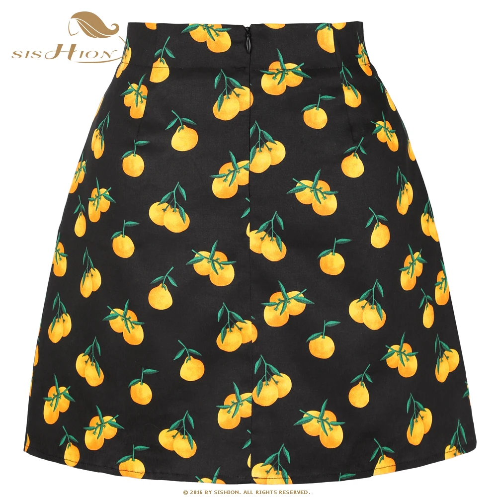 SISHION Dropshipping Floral Toucan Print Mini Rock SS0008 Baumwolle Vintage Schlank Retro Sexy Röcke Frauen Damen Frauen Rock Y2K – Detail 30