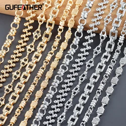 GUFEATHER,50cm/lot,C253,diy chain,18k gold rhodium plated,copper,pass REACH,nickel free,diy bracelet necklace,jewelry making