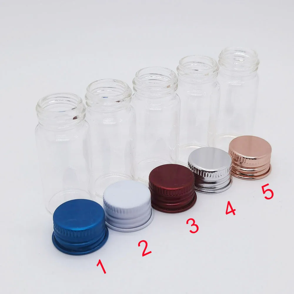 100 個 10 ミリリットルミニ透明ガラスボトルアルミスクリューキャップ付きクリームローション化粧品容器旅行サンプルバイアル