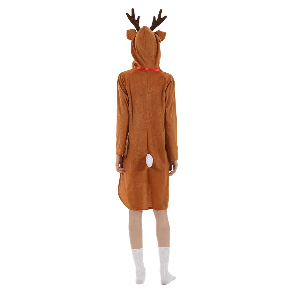 Costume de renne de Noël pour hommes et femmes, pyjama animal une pièce, confortable, adulte, nouvel an