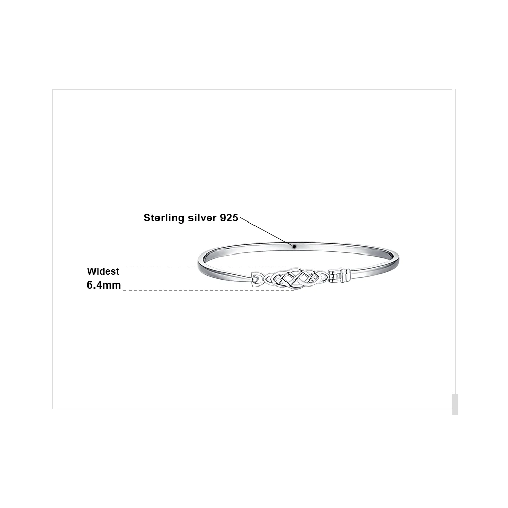 JewelryPalace Irish Celtic Knot 925 Sterling Silver Bangles Bracelet for Women Fashion Trendy Vintage Love Fine Female Bracelet