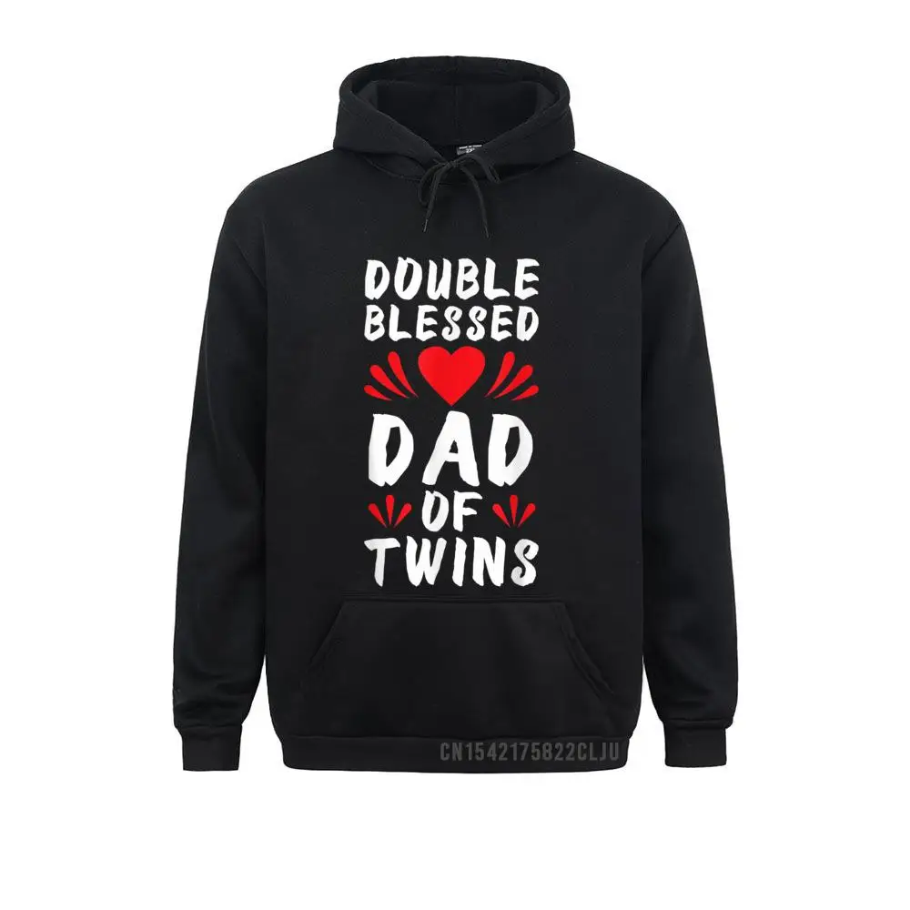 

Funny Dad Of Twins Father Of Twins Warm Men Sweatshirts VALENTINE DAY Design Hoodies Long Sleeve Company Hoods Men's