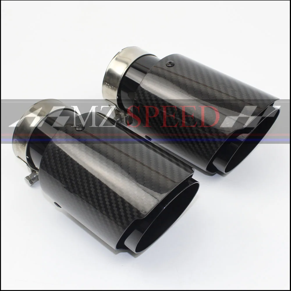 car styling Styling Glossy+ stainless steel Muffler End Pipe exhaust pipe muffler For Universal Carbon Exhaust Tips