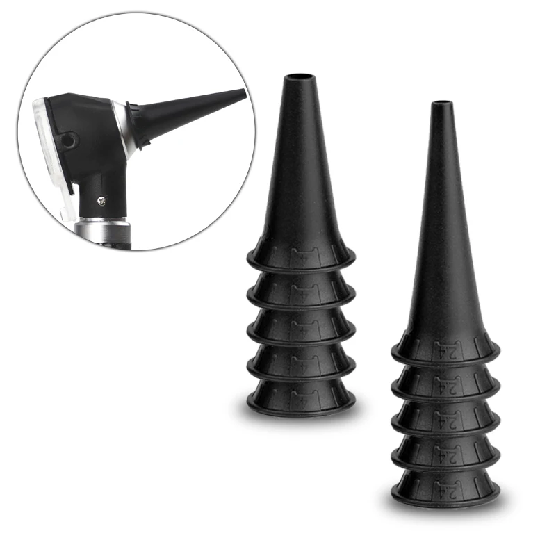 2.4/3/4/5mm 10PCS/Box Reusable Medical Speculum Replacement Accessory Parts Disposable Nozzle Cone Tube Ear Otoscope Specula Tip