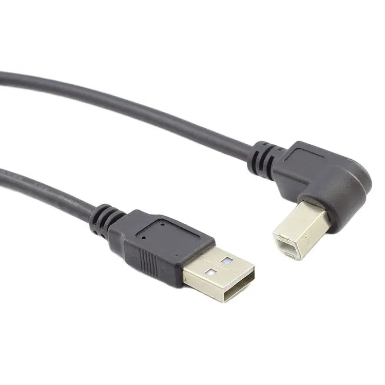 5FT 30cm 50cm 1m 1.5m 90 Degree Left Up Down Right Angle USB 2.0 Printer Cable Type A Male To Type B Male Foil Braided Inside