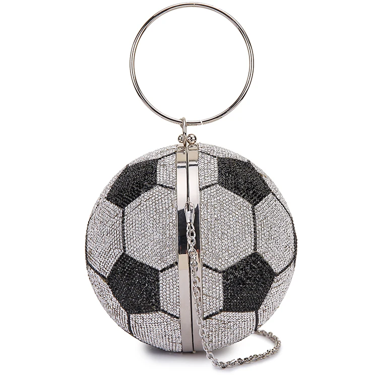 Luxury Football Diamond Ball Design Women Party Purses and Handbag Female Totes Shoulder Chain Bag Basketball Bag Clutch Bags