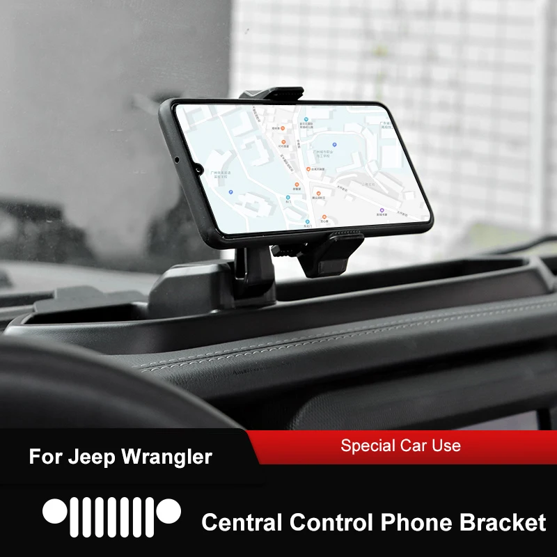 QHCP Car Phone Holder Interior Central Control Air Outlet Mobile Phone Bracket Navigation Stand For Jeep Wrangler JL 2018-2022