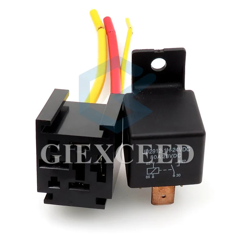 Waterproof Automotive Relay DC 12V-60V 80A 4Pin Car Relay With Relay Socket