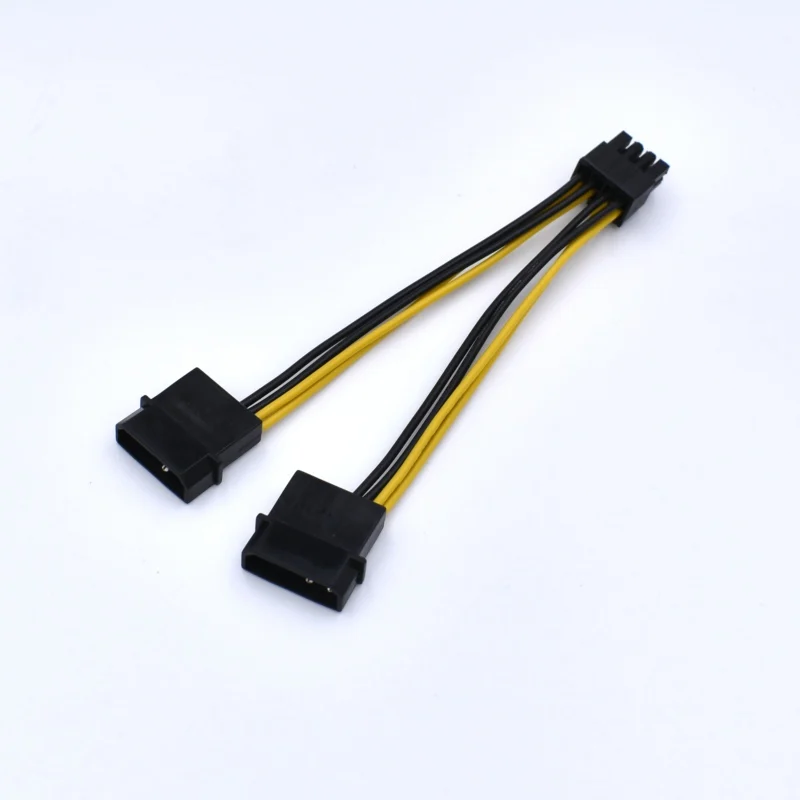 10cm Dual 4-Pin IDE Molex TO CPU 8 PIN Power Supply Adapter Cable