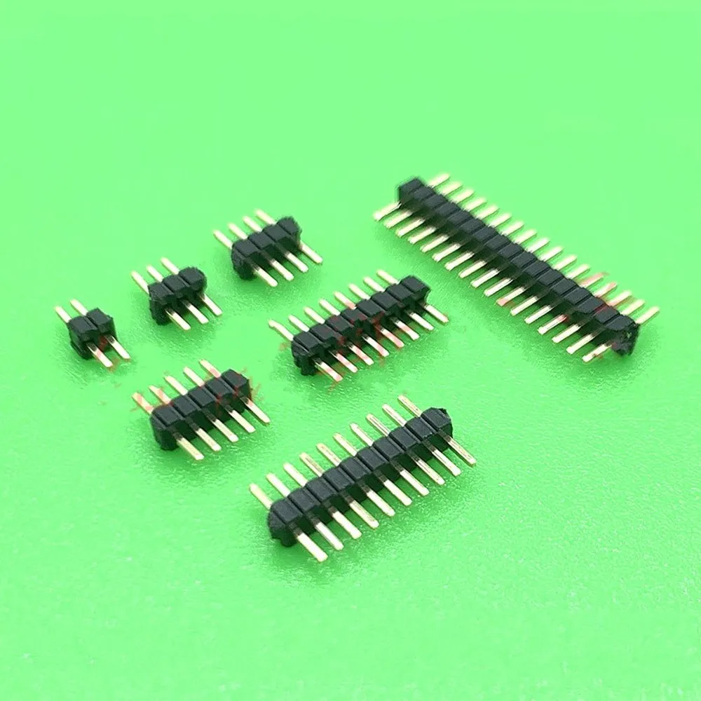 200pcs 1.27mm single Row Male 1~50P 1.27 Breakaway PCB Board Pin Header Connector Strip Pin Header 2*3/4/5/6/7/8/10/12/15/20/40p