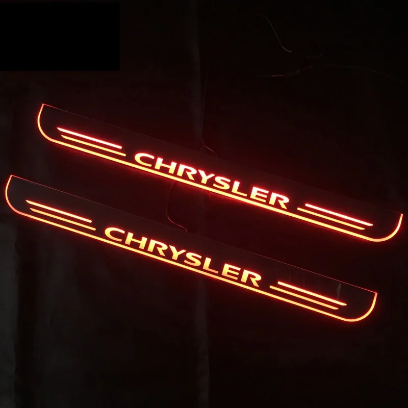 Car Footstep Pedal Lights For Chrysler 300 300C SRT8 SRT 2005 -2018  Door Sill Pathway Lamp led thresholds scuff plates