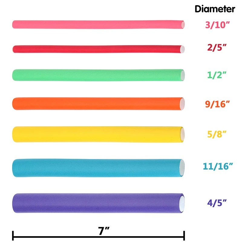 Brainbow-Rodillo de pelo de espuma suave, rizador de pelo Flexible de 10 piezas, para estilizar el cabello