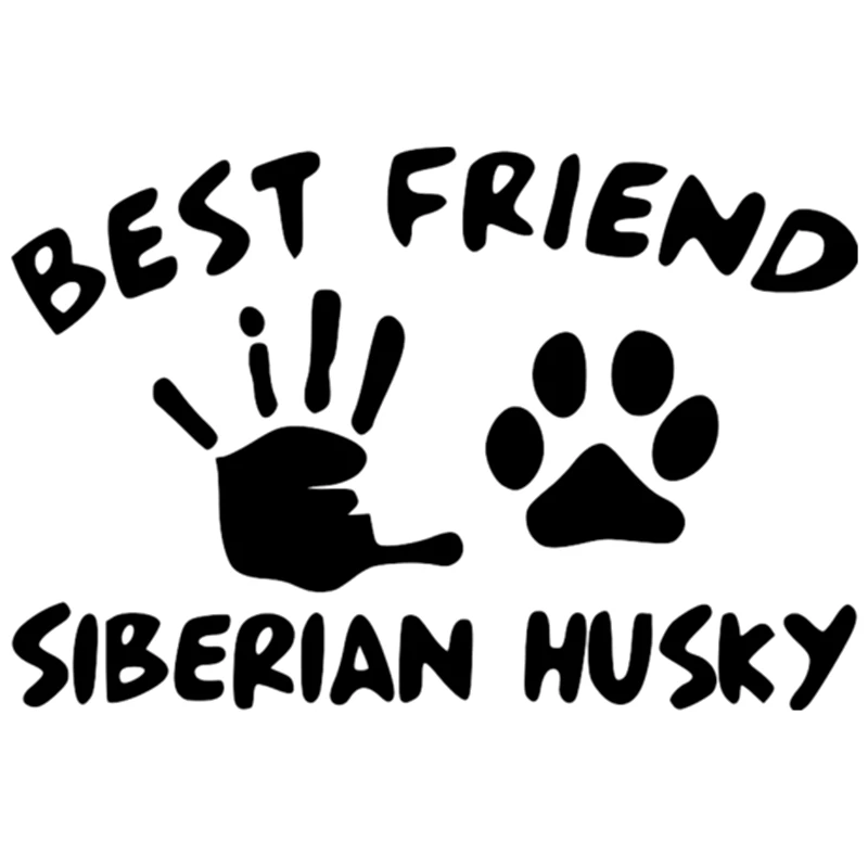 15*22.5cm Best Friend Siberian Husky Funny Car Sticker Vinyl Decal Silver/black Car Auto Stickers For Car Bumper Window