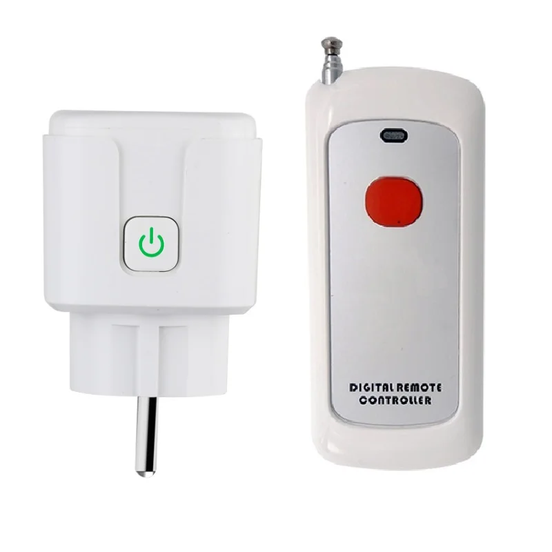 R F Remote Control Socket 110V AC 220V European Standard Plugs with Transmitter EU Standard 433MHz Universal Power On/Off 200m