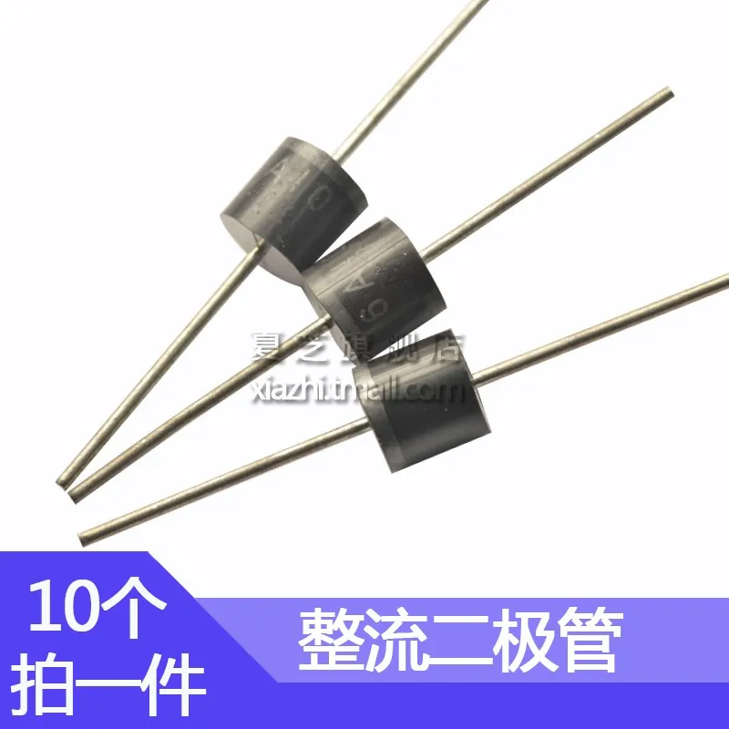 10pcs HER608 Rectifier Diode HER604 HER607 6A 300V 800V 1000V Straight Plug R-6