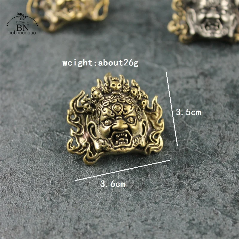 DIY Angry Buddha Skull Face Brass Screws Rivet Button Leather Bag Wallet Chains Garment Decorations Punk Retro Buckles Connector