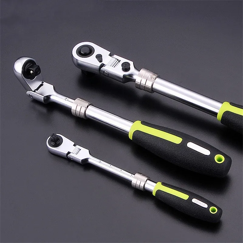 

1/4" 3/8" 1/2" Imported Telescopic Socket Ratchet Wrench Automatic Two-Way Quick Wrenches Hardware Auto Repair Tool Quick Pull