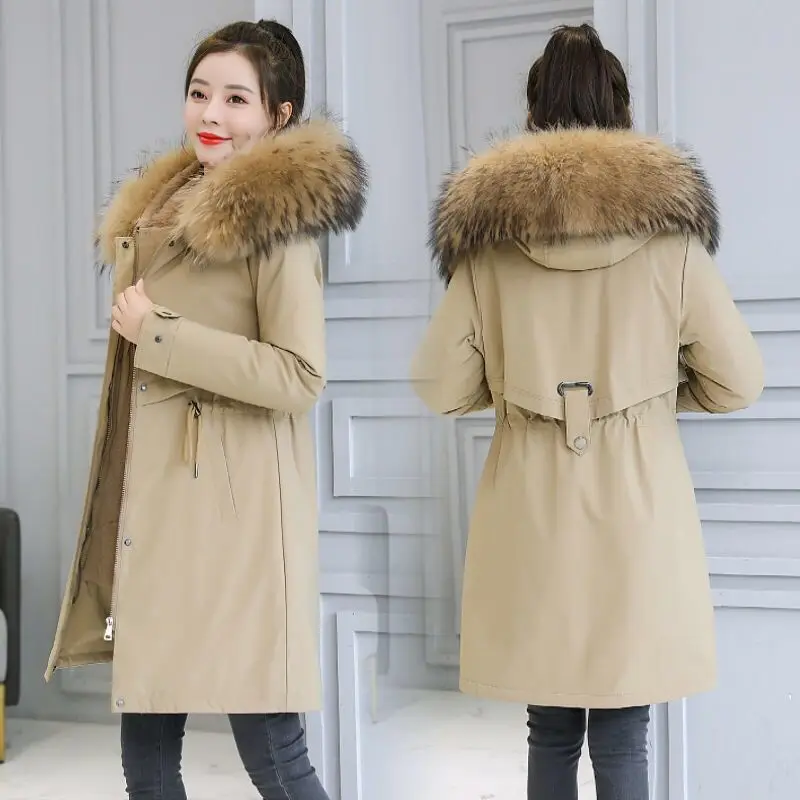 Down Parka Women\'s Long Design wool Fur ur Coats Winter Warm Coat Jacket Clothes Women\'s Clothing as Snow Wear