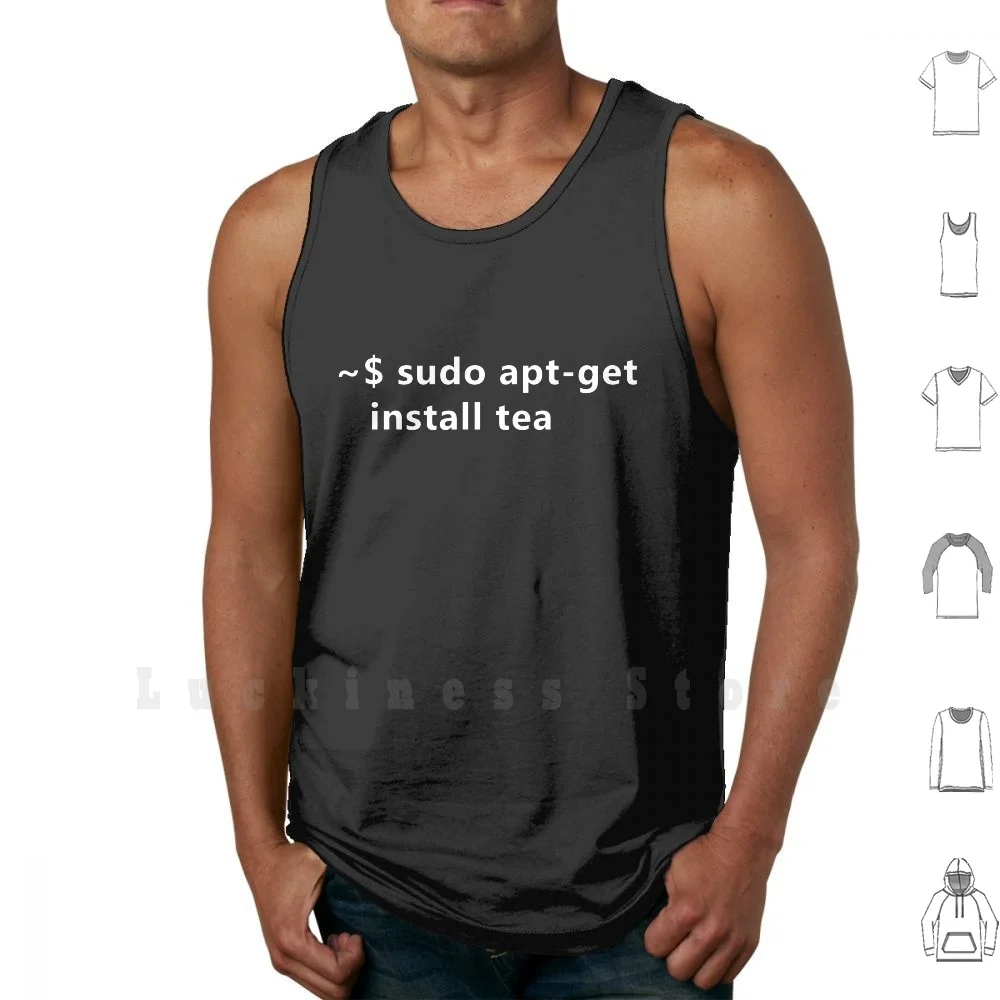 Sudo Apt-Get Install Tea Linux Tank Tops Vest 100% Cotton Programmer Devops Cyber Security Cyber Crime Unix Linux Bash Hacker