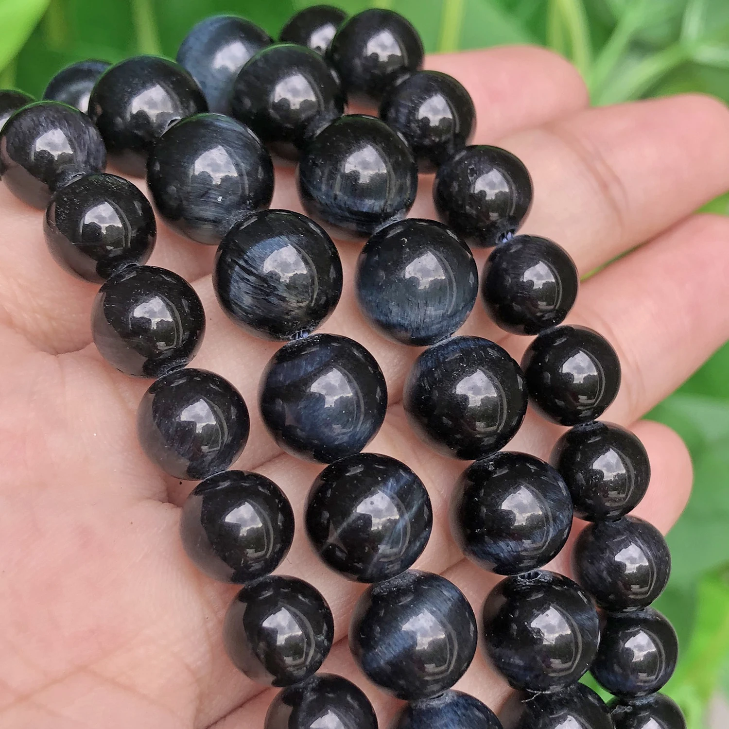 Wholesale 4/6/8/10/12mm Natural Black Blue Tiger Eye Stone Beads Round Loose Spacer Beads For Jewelry Making Diy Bracelet