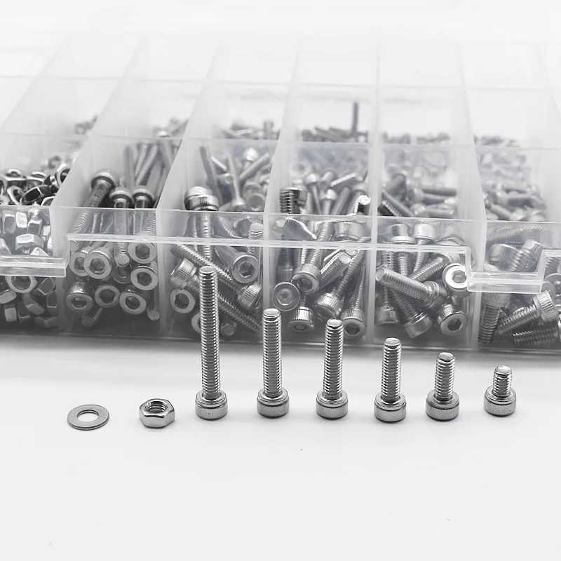 Bout En Noten Hex Hexagon Socket Schroef Set M3-M4 Rvs Ronde Platte Cap Hoofd Schroef Kit Allen Bolt Set