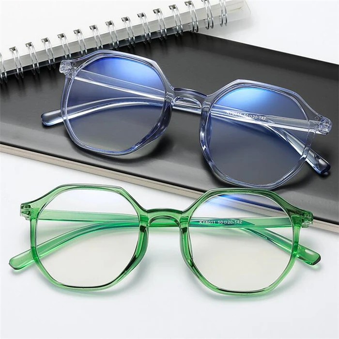 Frauen Männer Student Polygon Kurzsichtige Brille Fertig Ultraleicht PC Rahmen Kurzsichtige Brillen Rezept -0,5 -1,0 bis -6,0 – Detail 1