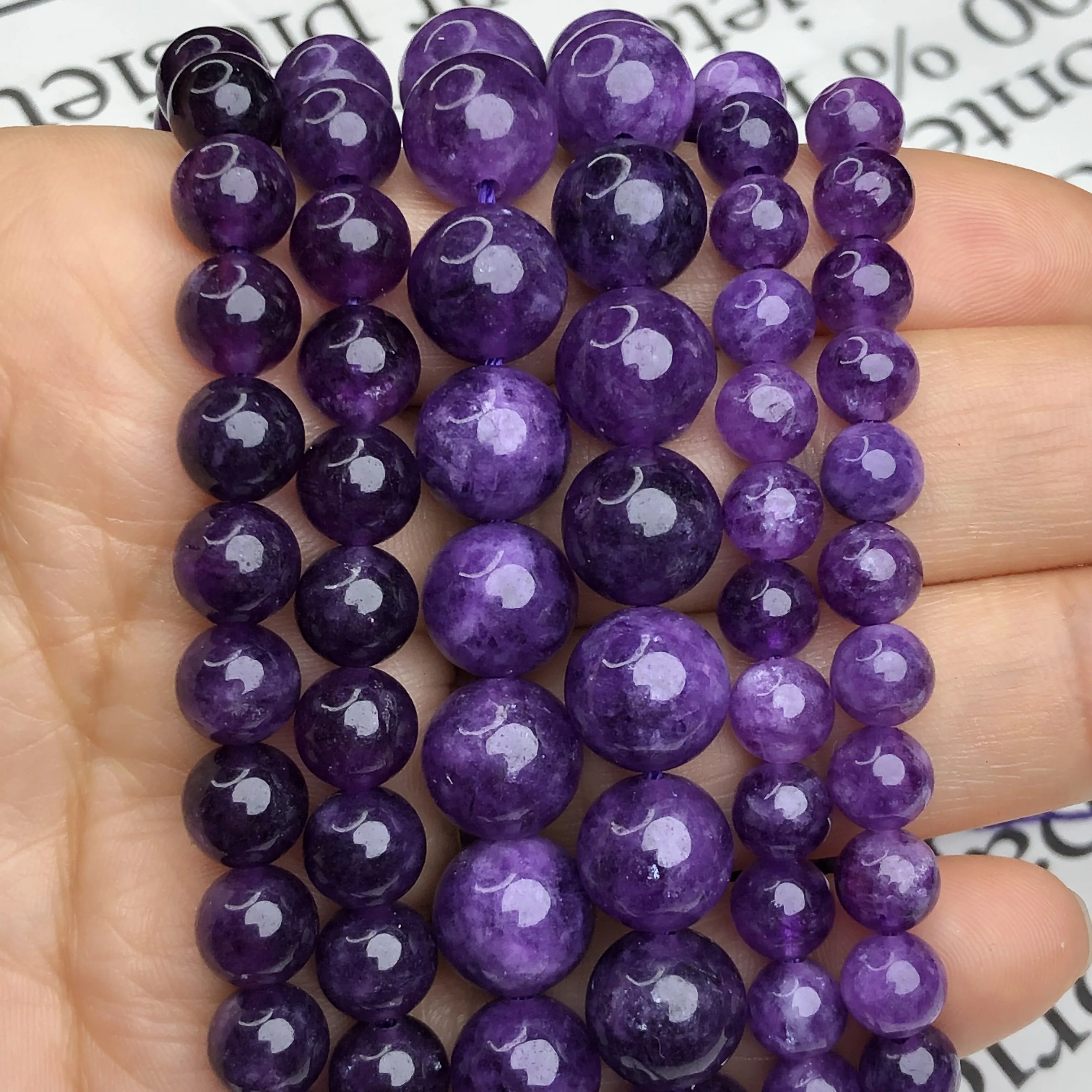 Natural Stone Amethysts Beads Round Loose Spacer Purple Crystal Beads For Jewelry Making Diy Women Bracelet Accessories 6/8/10MM