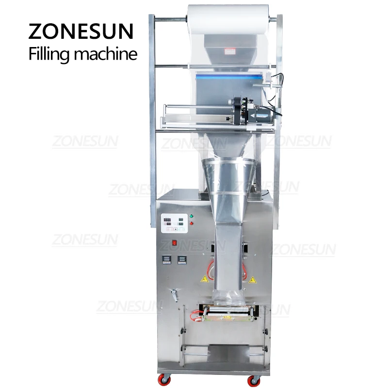 ZONESUN 10-999g أوتوماتيكي متعدد الوظائف ماكينة تغليف وختم الغذاء حبوب البن الحبوب مسحوق وجبات خفيفة ماكينة تغليف الأكياس