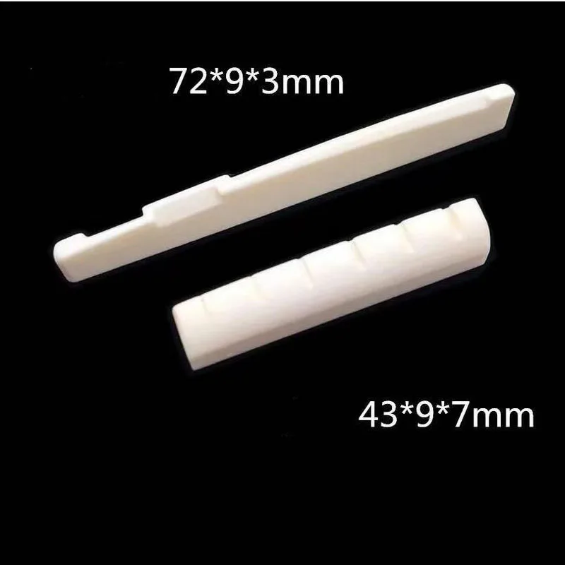 2Pcs/Set Bone Guitar Bridge Saddle and Nut for 6 String Acoustic and Folk Guitar Replacement Parts