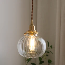 Japanese Style Glass Ceiling Chandelier Lighting Modern Minimalist Bedside Reading Lamp Led Pendant Lights Chandelier Crystal
