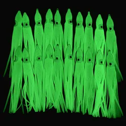 120Pcs Fluorescent Squid Skirts Jig Bait Luminous Octopus Lures Soft bait Saltwater Trolling Casting Fishing Lures 7cm 9cm 11cm