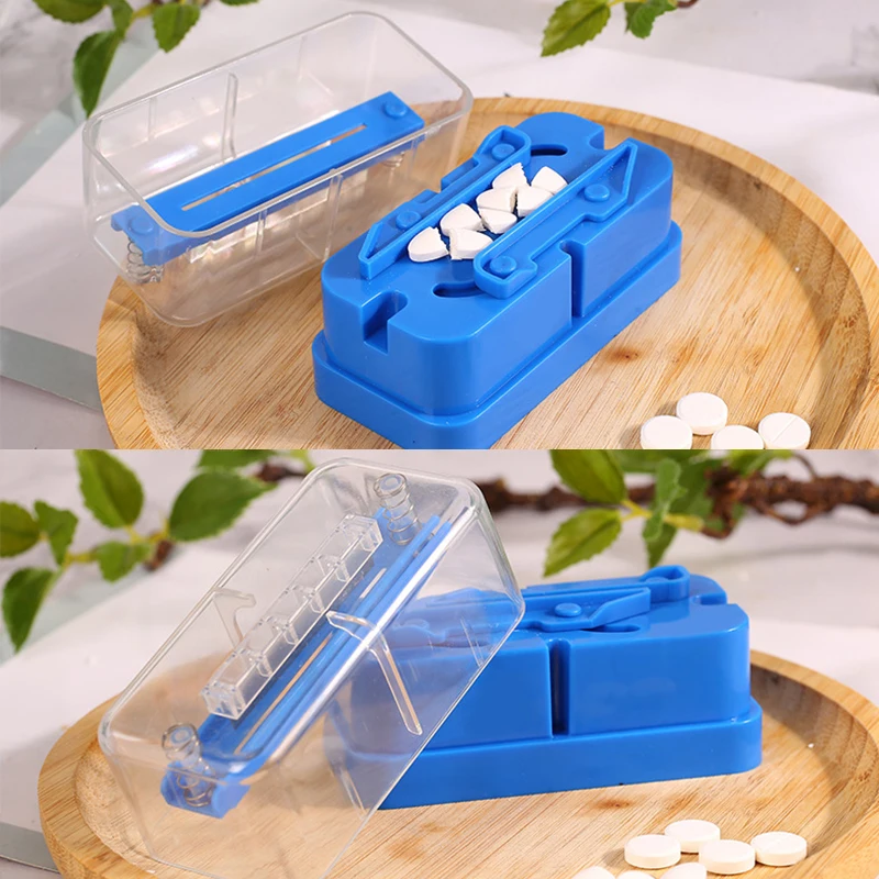 New Quality Pill Cutter Medicine Box Pill Cutting Splitter Drugs Tablet Cutter Divider Storage Case Pill Box Pill Cases Splitter