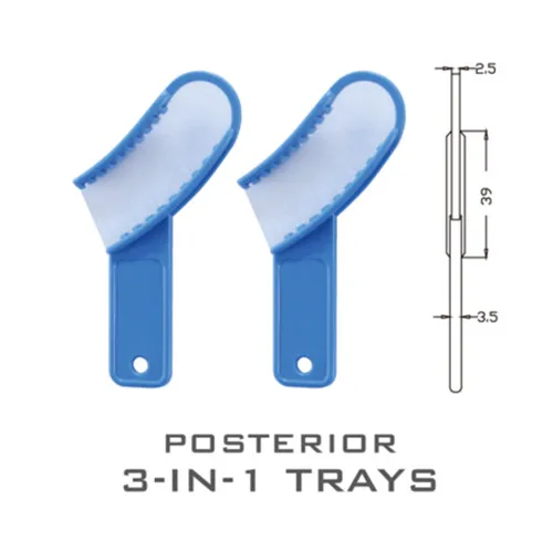 5 sztuk/zestaw Dental 3-IN-1 łyżki wyciskowe materiały stomatologiczne jamy ustnej dental jednorazowe potrójne tacę pełną z tworzywa sztucznego