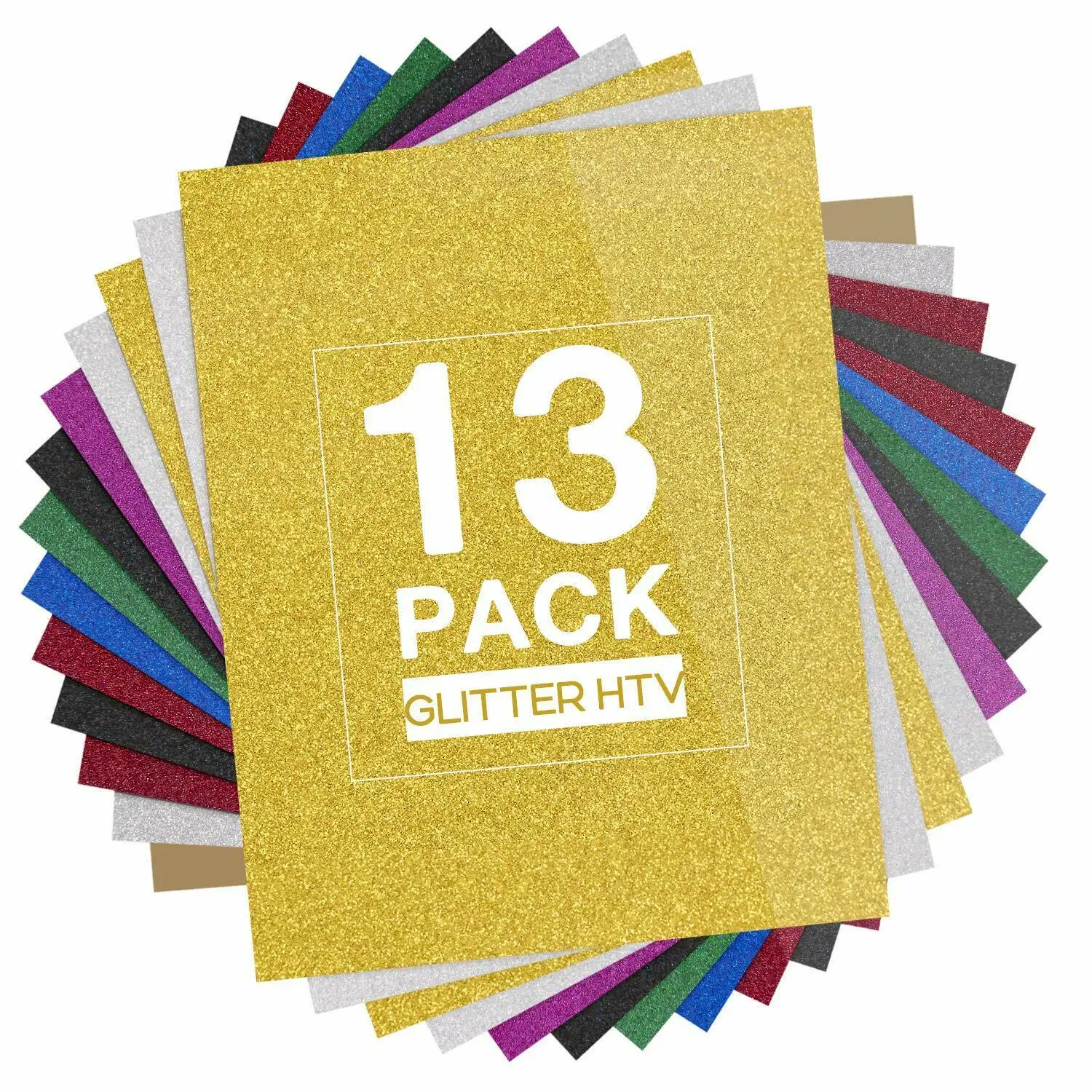 13pcs/5pcs HTVRONT 12X10inch Glitter Shiny Heat Transfer Vinyl Sheets Iron on HTV Vinyl for Heat Press T-shirt Textiles Cricut