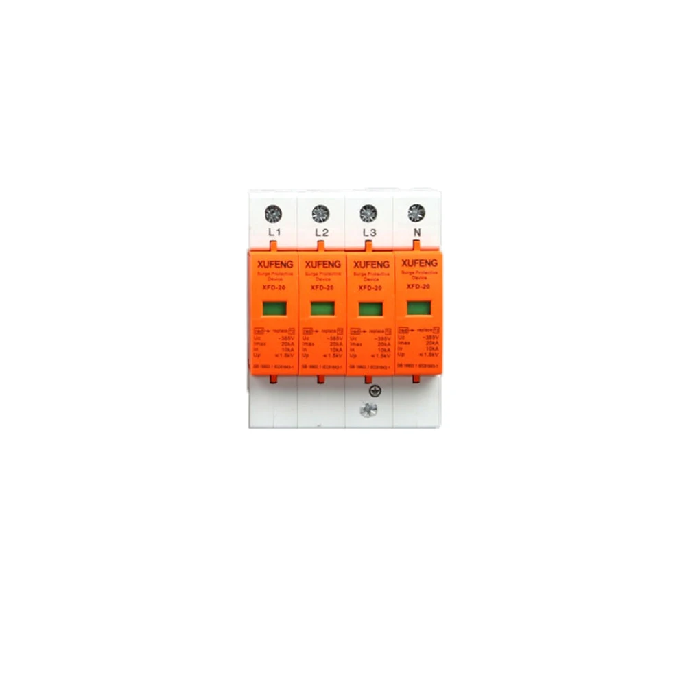 2P 20KA  40KA 60KA 80KA 100KA ~385VAC SPD House Surge Protector Device Protective Low-voltage Arrester Device