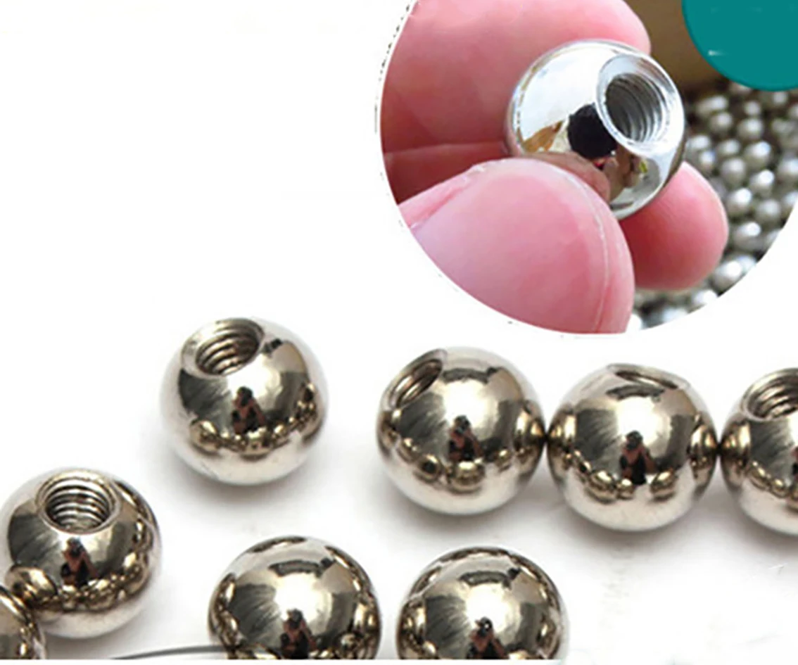 

1Pcs M6 M8 M10 Stainless Steel Drilling Balls Metric Thread Female Thread Blind Hole Smooth Round Ball Bead