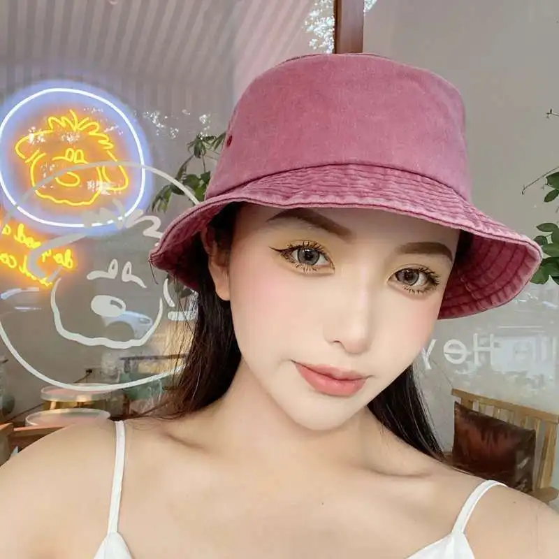 Summer Washed Denim Bucket Hats Women Foldable Fisherman Hat Men Fashion Bob Caps Hip Hop Gorros Men Women Panama Bucket Cap