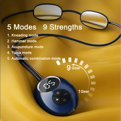 Neck Massager with Heat for Pain Relief Portable Pulse Neck Massager with 6 Modes Cordless Rechargeable Shoulder Massager