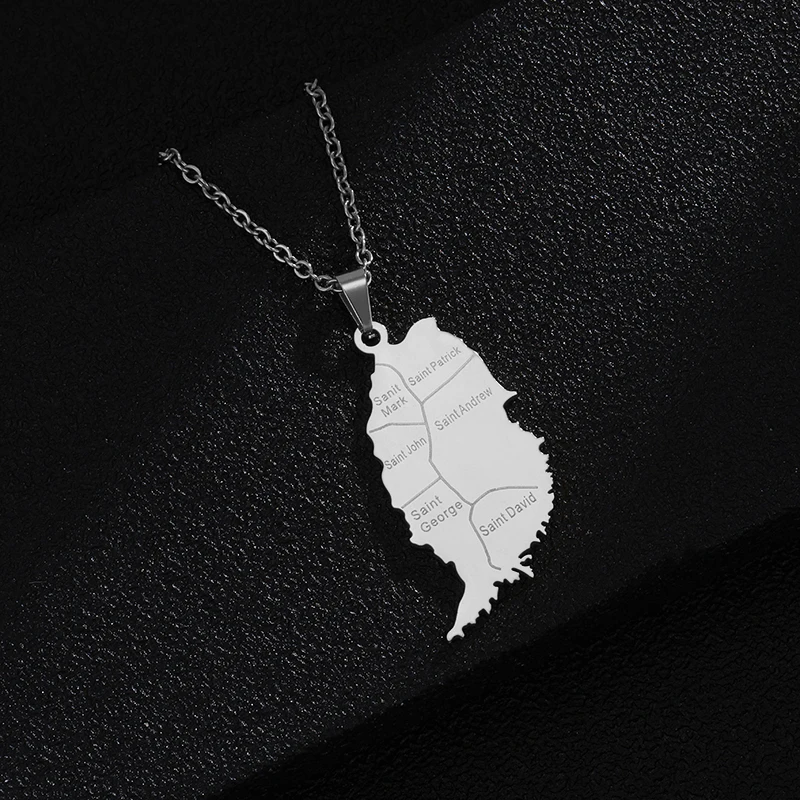 SONYA GRENADA Map Pendant Necklaces For Women/Men Stainless Steel Material Gold Color Charm Gabuutih Jewelry Gift