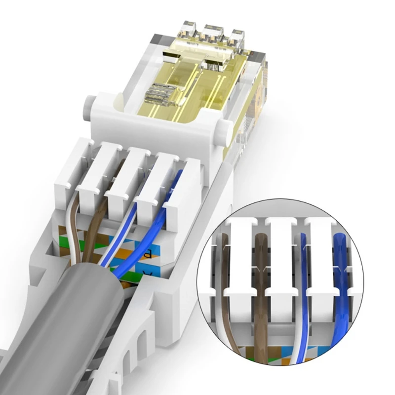 White RJ45 Tool-less Connector No Crimp Connectors Cat6 Connector Cat5e Connectors Cat5 Connectors