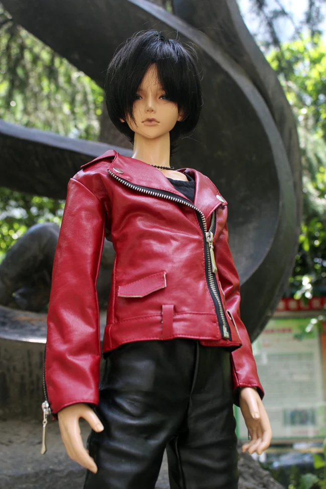 1/4 1/3 BJD 服パンクオートバイレザージャケットコート BJD/SD MSD SD13 SSDF ID72 HID 強力な叔父人形アクセサリー C0029